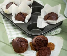 Muffins de cacao (sin huevo y sin lactosa)