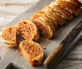 Spanish-flavoured Sausagemeat Plait