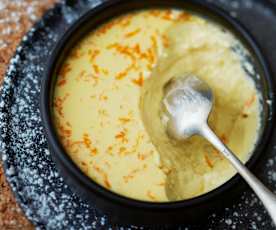 Menu light - Petites crèmes vapeur à l'orange, aux épices et sirop d'orange