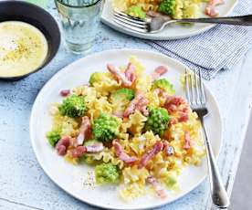 Pâtes carbonara au chou romanesco