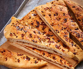 Steinpilz-Frischkäse-Focaccia