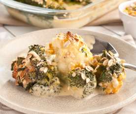 Coliflor y brócoli con crumble de anacardo