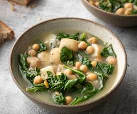 Spinach, Chickpea and New Potato Soup