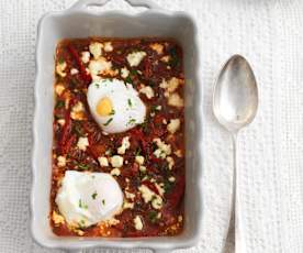 Ovos com tomate e queijo