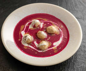 Beetroot Soup, Horseradish Dumplings