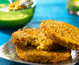 Galette de riz aux petits légumes à l'indienne