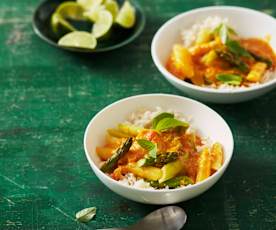 Wegańskie curry ze szparagami