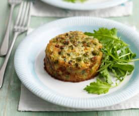 Pea and Courgette Tarts