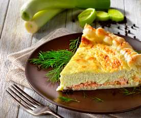 Quiche di salmone e porri