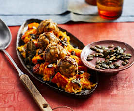 Kürbis-Sauerkraut mit Semmelknödeln