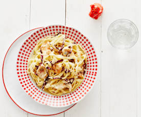 Pasta mit Hähnchen und Gorgonzola