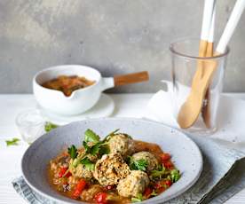 Fleisch-Möhren-Bällchen mit Ratatouille