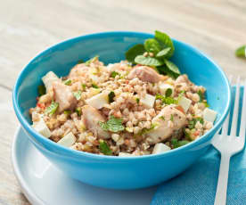 Ensalada de trigo sarraceno con pollo