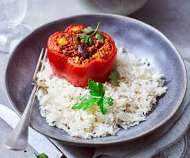 Gefüllte Paprika mit Grünkernchili