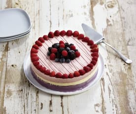 Red, White and Blueberry Ice Cream Cake