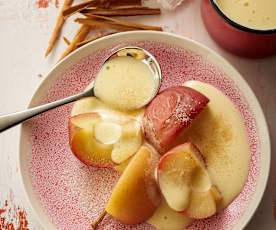 Manzanas con sabayón de sidra