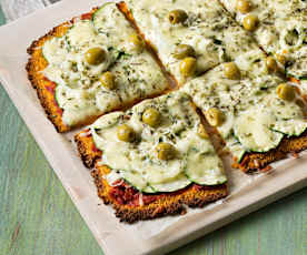 Pizza vegetariana sin gluten