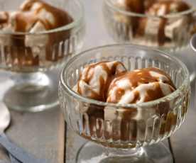 Banana Ice Cream with Salted Caramel Sauce