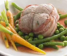 Paupiettes de veau et petits légumes