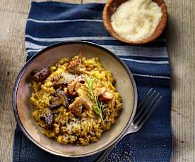 Risotto mit getrockneten Steinpilzen