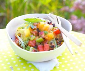 Salade de tomates au pesto de roquette