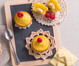 Tortino di cioccolato bianco con cuore morbido