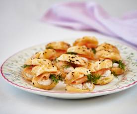 Smoked salmon and preserved lemon choux buns