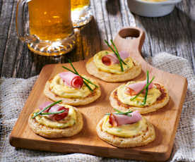 Blinis con prosciutto di Praga