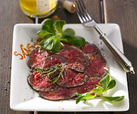 Carpaccio von gebratenem Rinderfilet