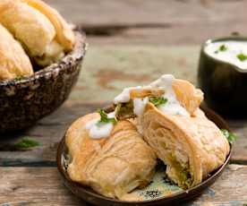 Taštičky s bramborovou-hráškovou nádivkou