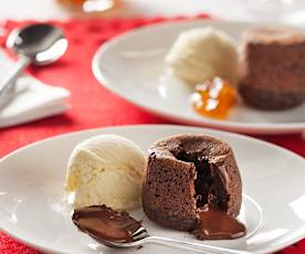 Volcán de chocolate al vapor para dos