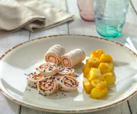 Rollè di tacchino e carote con patate