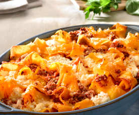 Pappardelle al forno con ragù di carne e ricotta