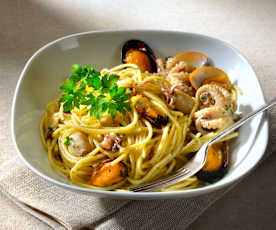 Spaghetti alla marinara in bianco