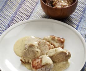 Pork tenderloin with mustard sauce