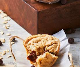 Muffins de avena con chispas de chocolate