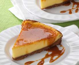 Cheesecake con salsa de caramelo