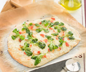 Tarta flambeada alsaciana de vieiras al aceite de vainilla