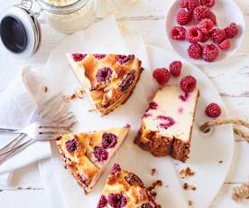 Cheesecake framboise à la poudre de protéine