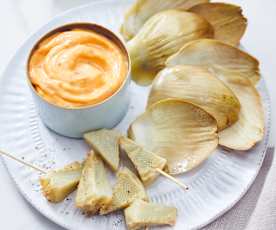 Ajvar-Mayonnaise für Artischocken