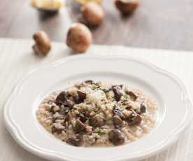 Arroz con champiñones portobello