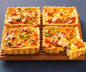 Tartelette au poireau et saumon fumé