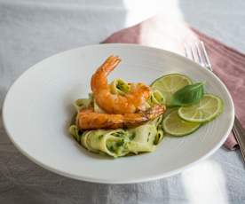 Limettenpappardelle mit Gambas