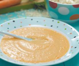 Zeleninová kaše se žloutkem a vločkami