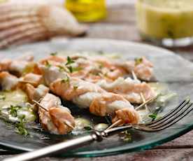 Rybí šňůrky s teplou vinaigrette