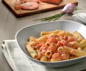 Tortiglioni risottati salmone e gamberetti