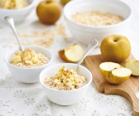 Overnight oats de maçã, canela e mel