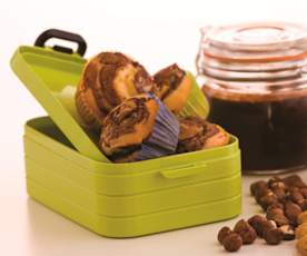 Muffins com creme de avelã