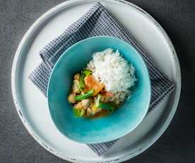 Kürbis-Joghurt-Curry mit Kichererbsen