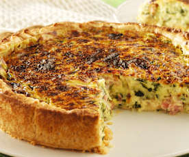 Ham and zucchini quiche